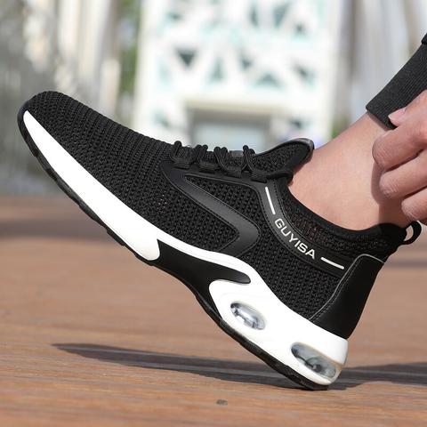 Lightweight White Safety Shoes/Sneakers with Air Bubbles - Men and Women - Ultra-Flexible with Toe Cap