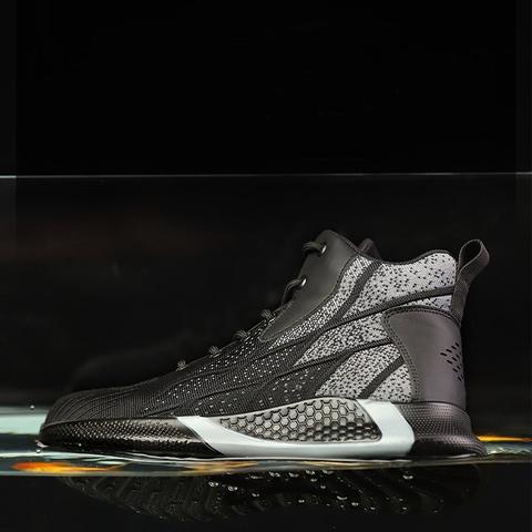 Ultra-Comfortable Black High-Top Safety Shoes - Men and Women