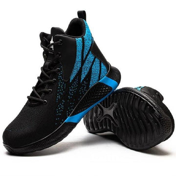 Ultra-Comfortable Blue High-Top Safety Shoes - Men and Women
