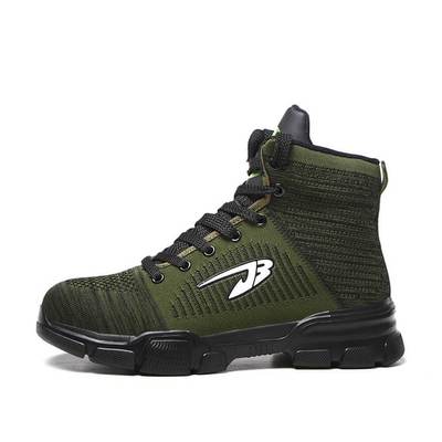 Comfortable and Indestructible Green High-Top Safety Shoes