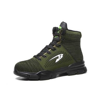 Comfortable and Indestructible Green High-Top Safety Shoes