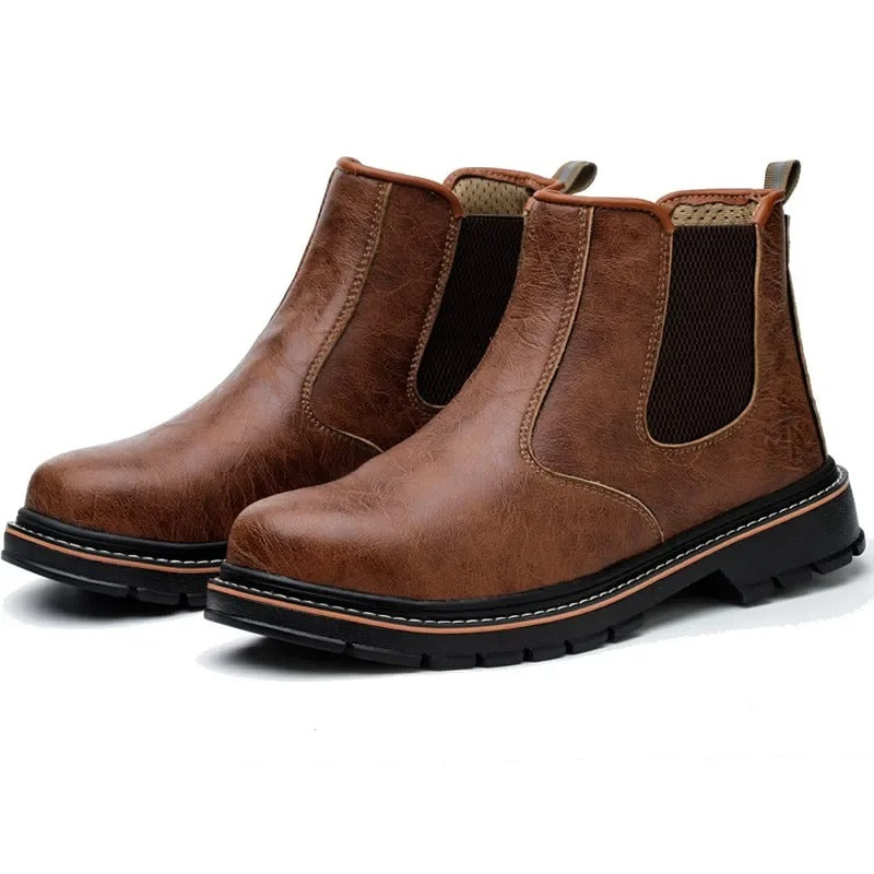 Ultra-Durable Brown Safety Boots – Protective & Stylish Steel Toe Workwear