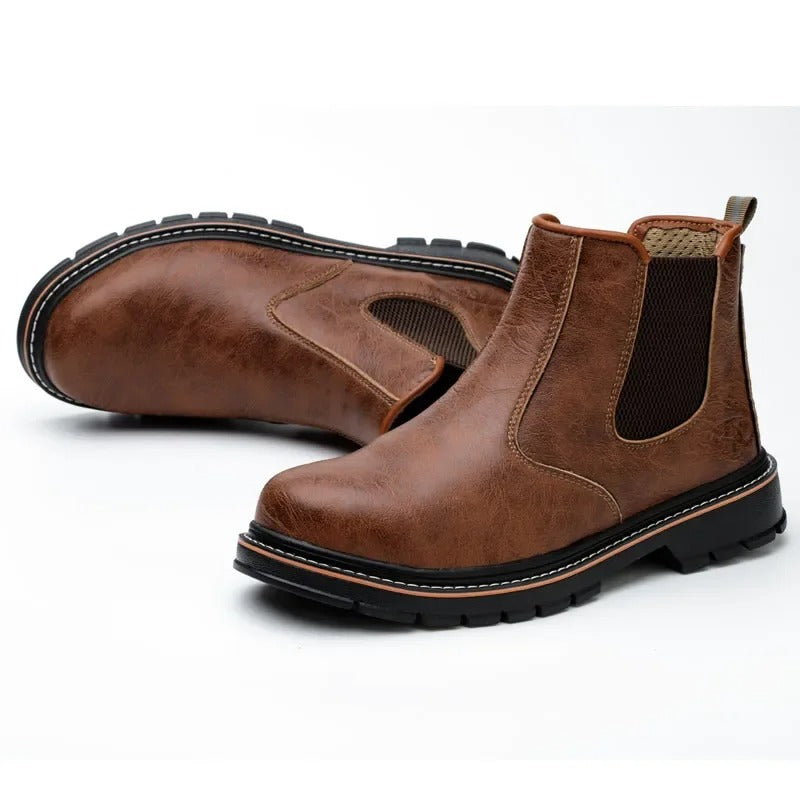 Ultra-Durable Brown Safety Boots – Protective & Stylish Steel Toe Workwear