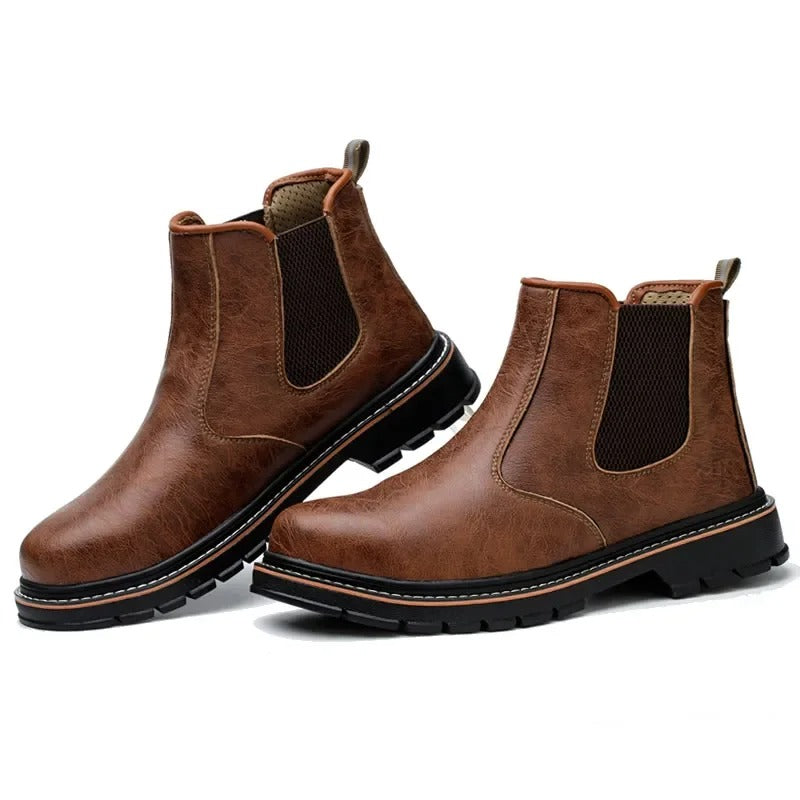Ultra-Durable Brown Safety Boots – Protective & Stylish Steel Toe Workwear