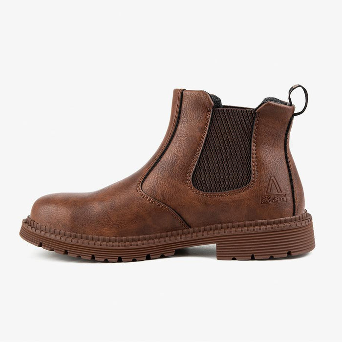 Brown Leather Safety Boots - Comfort