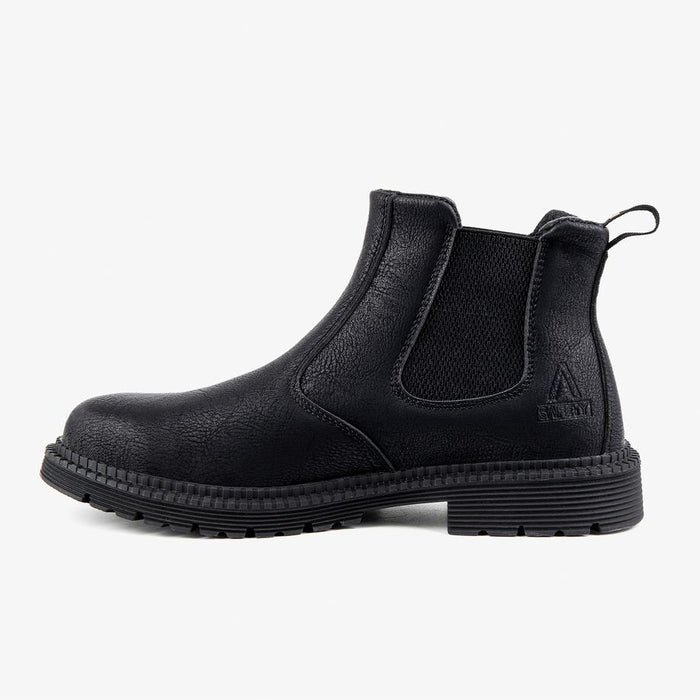 Black Leather Safety Boots - Comfort