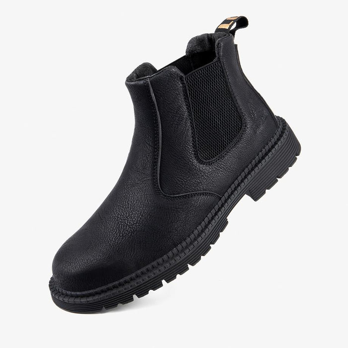 Black Leather Safety Boots - Comfort