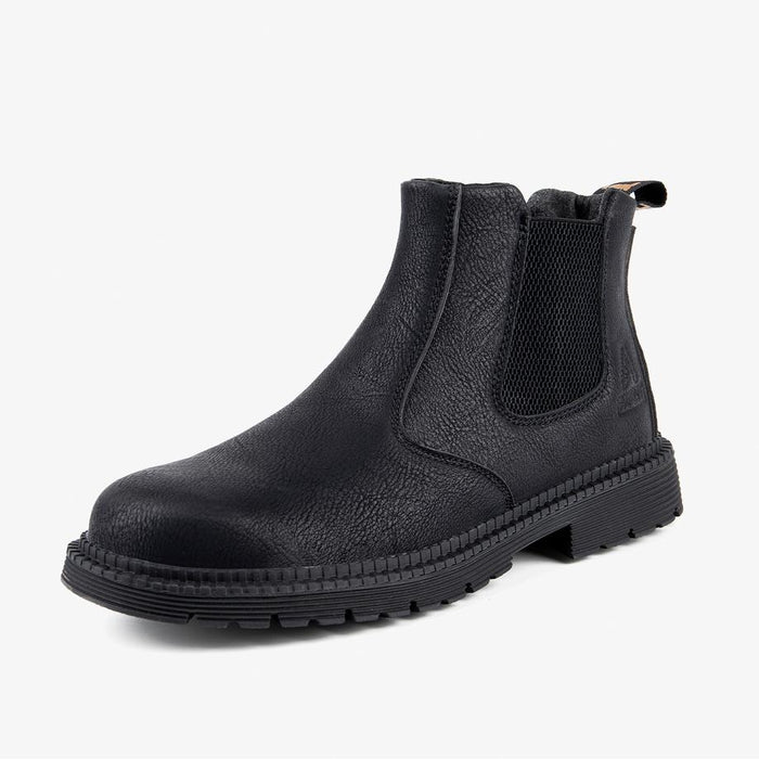 Black Leather Safety Boots - Comfort