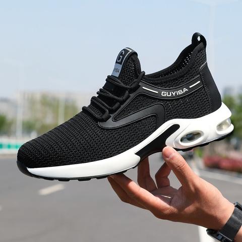 Lightweight White Safety Shoes/Sneakers with Air Bubbles - Men and Women - Ultra-Flexible with Toe Cap