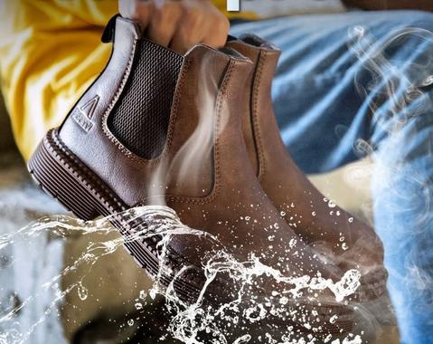 Brown Leather Safety Boots - Comfort