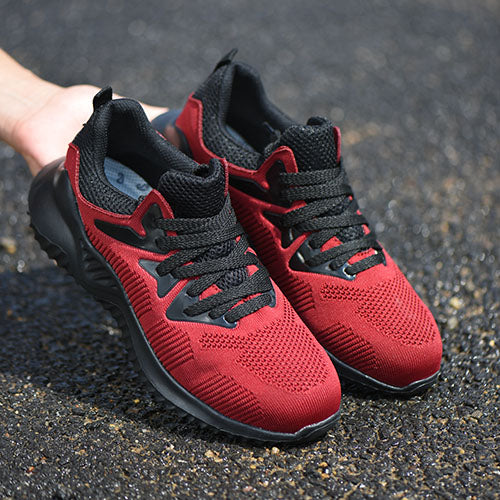 Red Safety Sneakers/Shoes - Men and Women - Ultra-Lightweight, Durable, and Comfortable