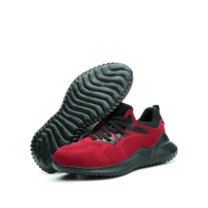 Red Safety Sneakers/Shoes - Men and Women - Ultra-Lightweight, Durable, and Comfortable