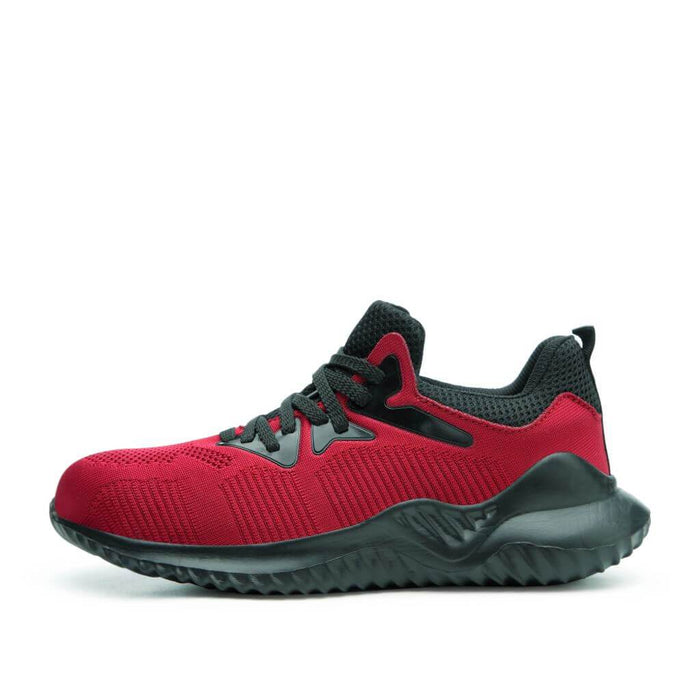 Red Safety Sneakers/Shoes - Men and Women - Ultra-Lightweight, Durable, and Comfortable