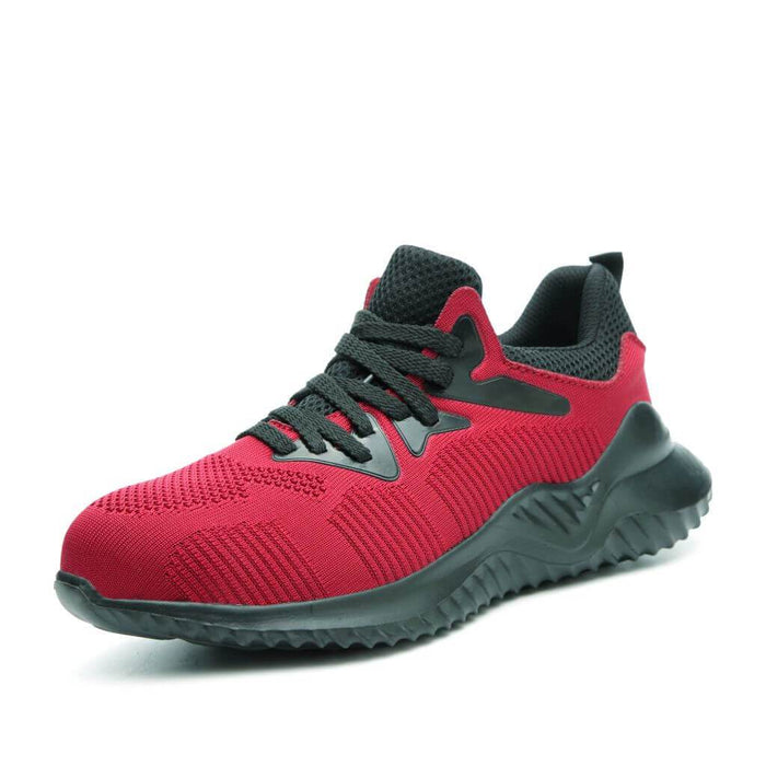 Red Safety Sneakers/Shoes - Men and Women - Ultra-Lightweight, Durable, and Comfortable