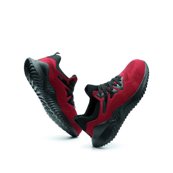 Red Safety Sneakers/Shoes - Men and Women - Ultra-Lightweight, Durable, and Comfortable