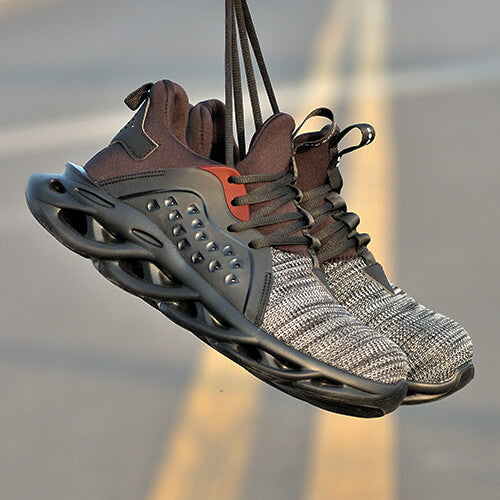 Reinforced Grey Safety Sneakers/Boots - Men and Women - Breathable, Comfortable, and Flexible