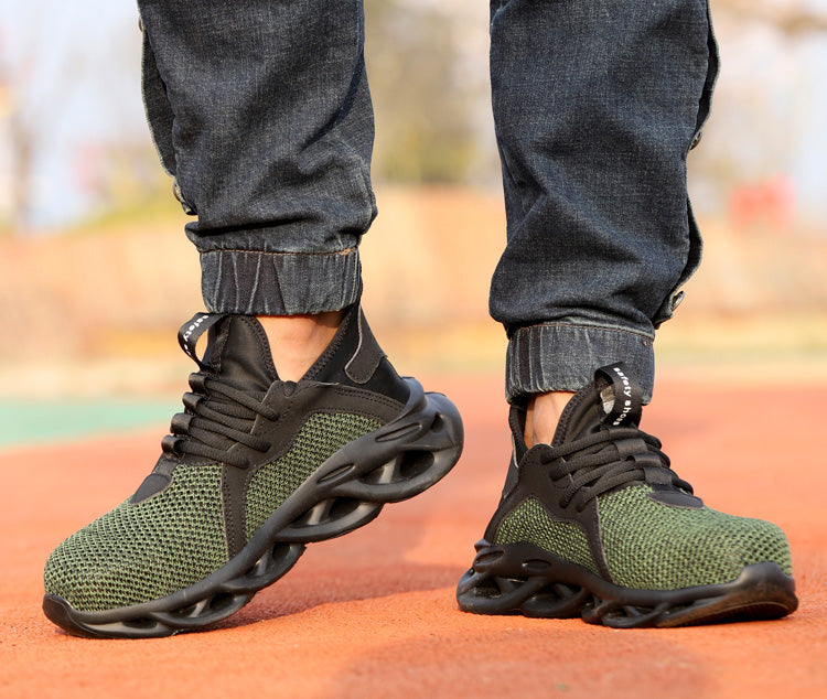 Reinforced Green Safety Sneakers/Boots - Men and Women - Breathable, Comfortable, and Flexible