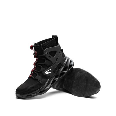 Durable and Comfortable Black High-Top Safety Shoes