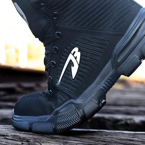 Comfortable and Indestructible Black High-Top Safety Shoes