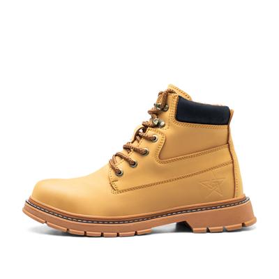 Durable Beige Leather Safety Boots