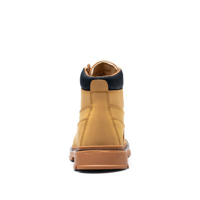 Durable Beige Leather Safety Boots