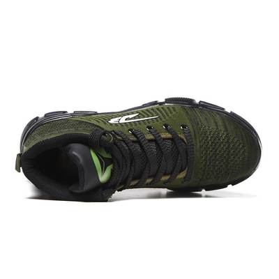 Comfortable and Indestructible Green High-Top Safety Shoes