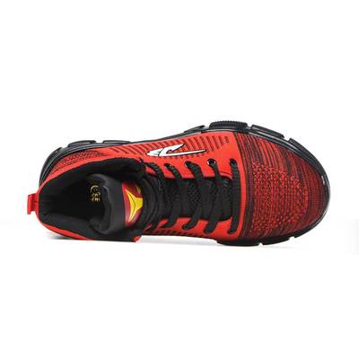 Comfortable and Indestructible Red High-Top Safety Shoes