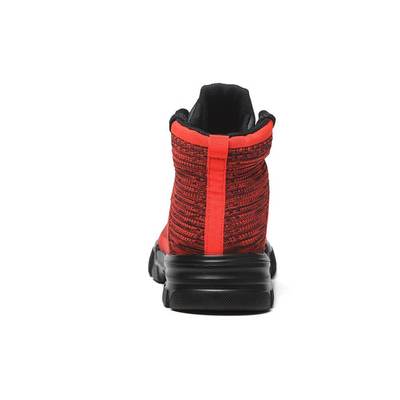 Comfortable and Indestructible Red High-Top Safety Shoes