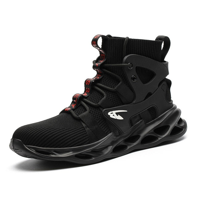 Durable and Comfortable Black High-Top Safety Shoes