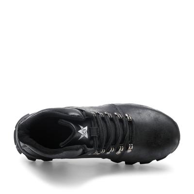 Black Leather High-Top Safety Shoes