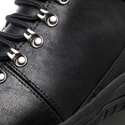 Black Leather High-Top Safety Shoes