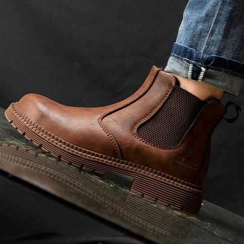 Brown Leather Safety Boots - Comfort