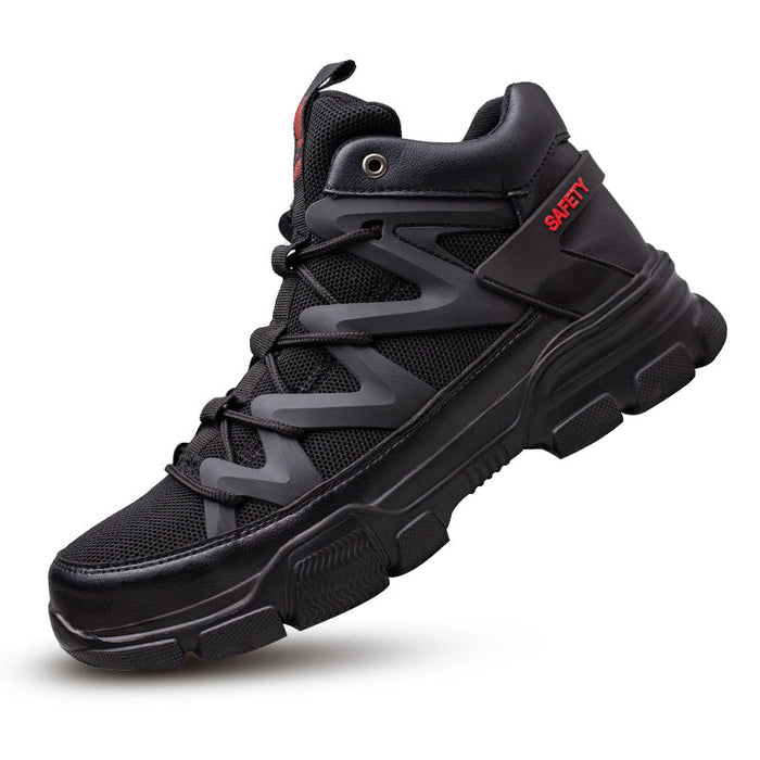 Black Reinforced Safety Sneakers/Boots - Men and Women - Durable, Comfortable, and Lightweight